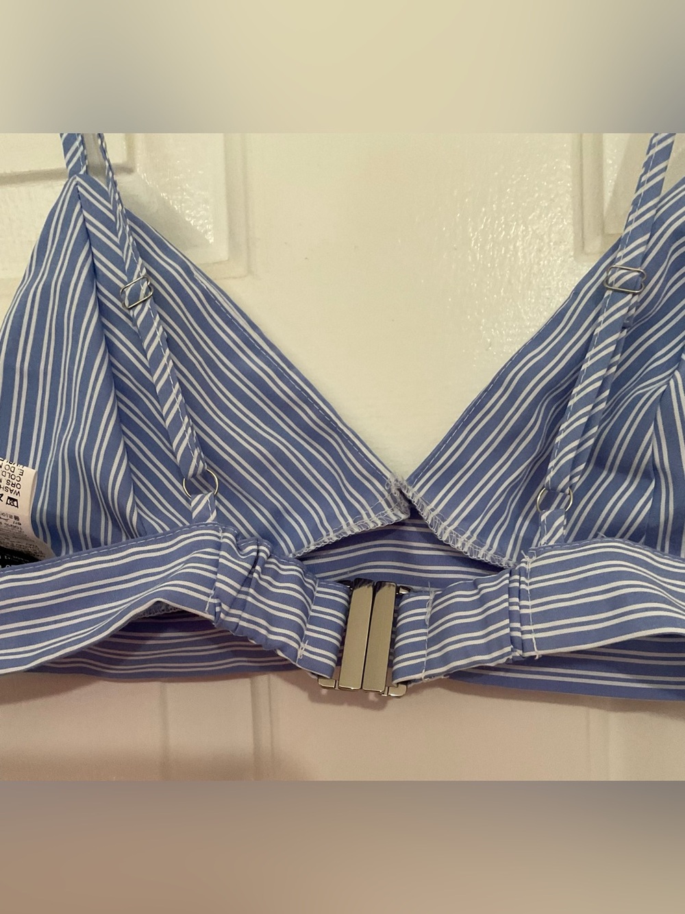 SHEIN Blue and White Pinstripe Wide-Leg Two Piece - Picture 6 of 13
